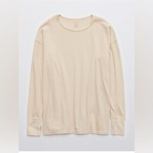 New - OFFLINE by aerie Unstoppable Long Sleeve T-Shirt Women's Sandalwood